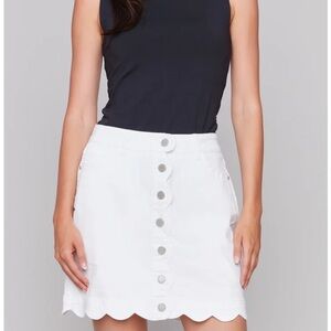 CHARLIE B White Mini A-Line Skirt